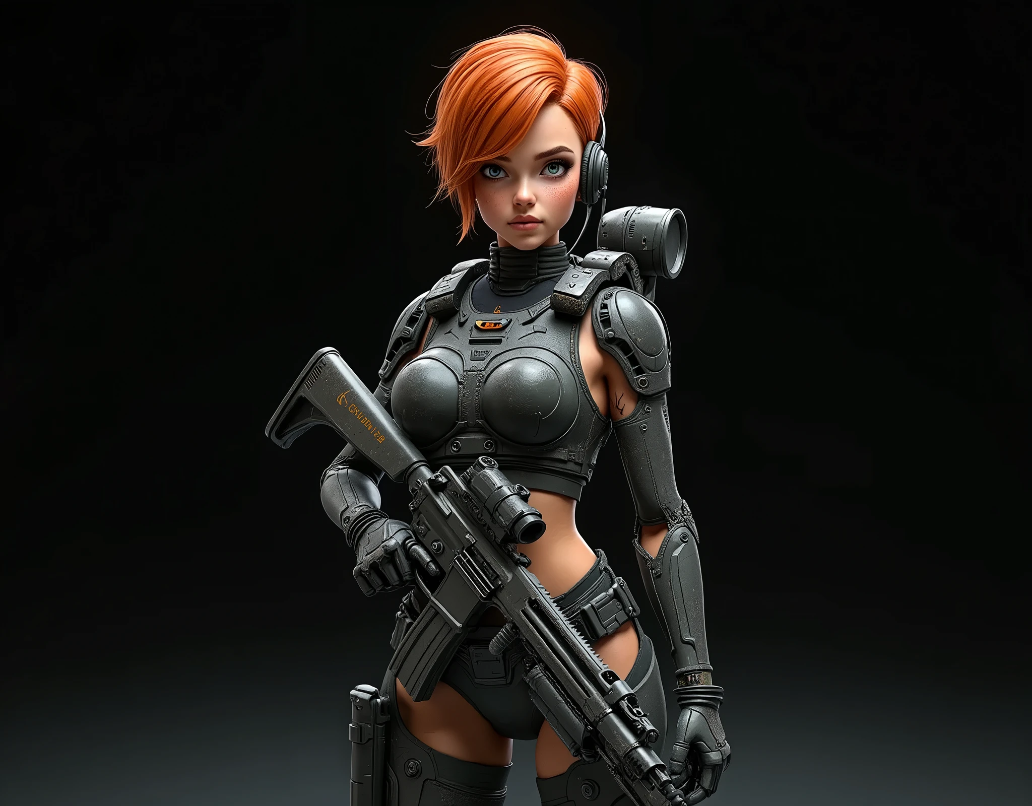 DOOM slayer as a girl with little underwear Big boobs