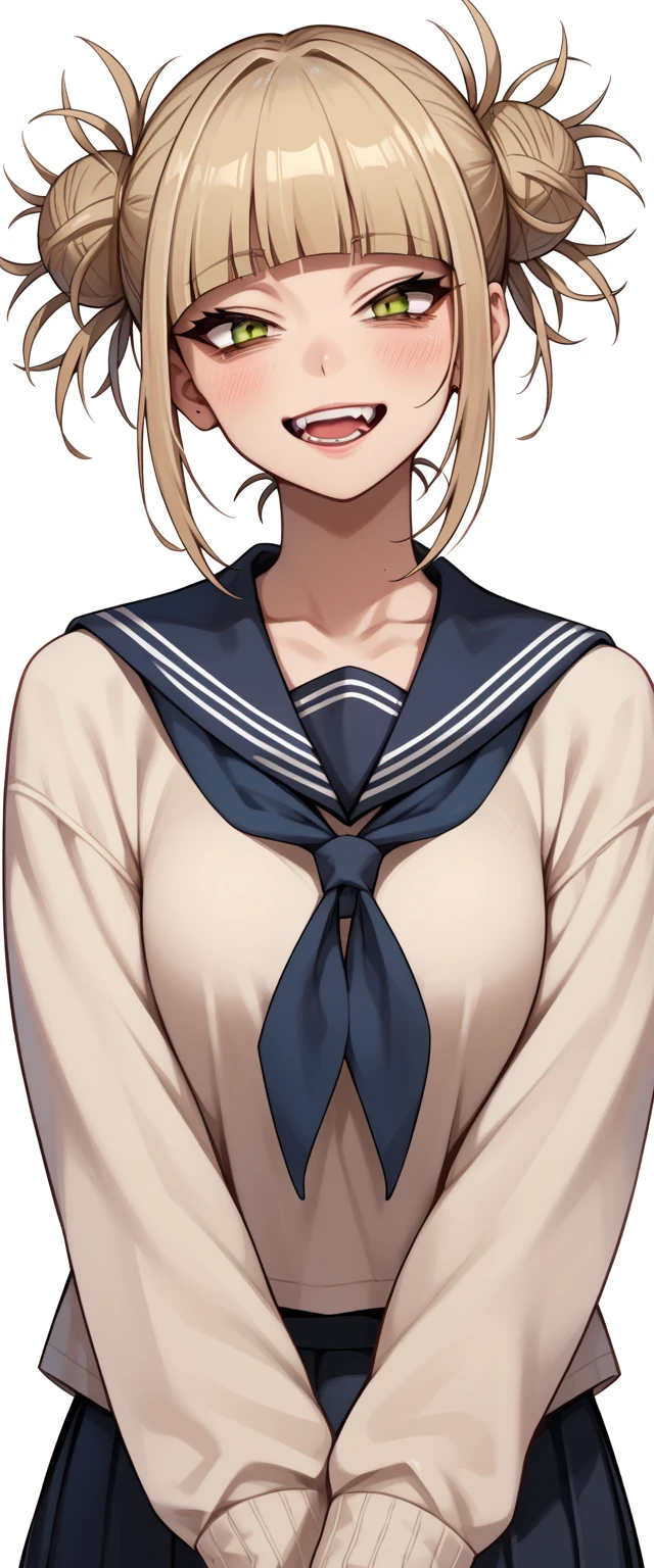 Score_9, Score_8_up, Score_7_up, Score_6_up, Score_5_up, Score_4_up, Source_anime, Tag1, Tag2, Quality_masterpiece, Girl, Himiko Toga, blonde short hair, yandere expression