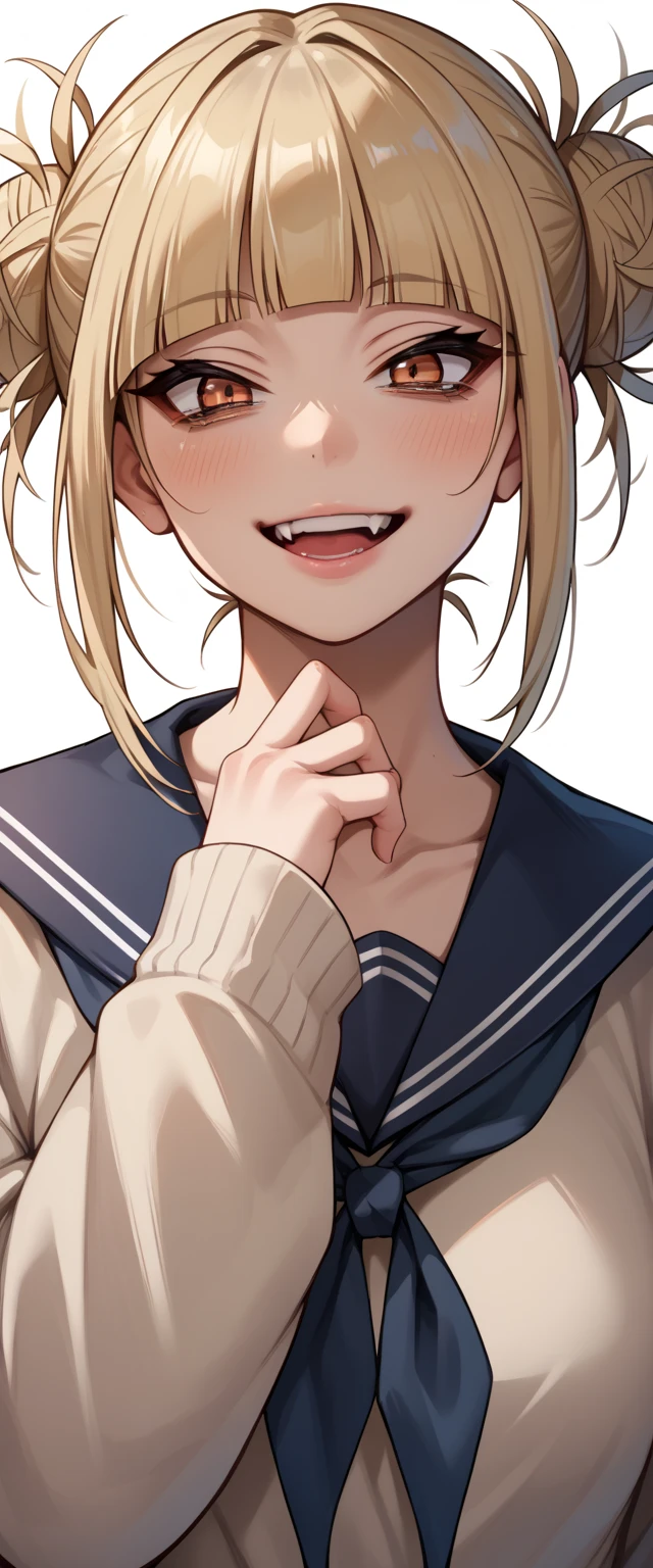 Score_9, Score_8_up, Score_7_up, Score_6_up, Score_5_up, Score_4_up, Source_anime, Tag1, Tag2, Quality_masterpiece, Girl, Himiko Toga, blonde short hair, yandere expression