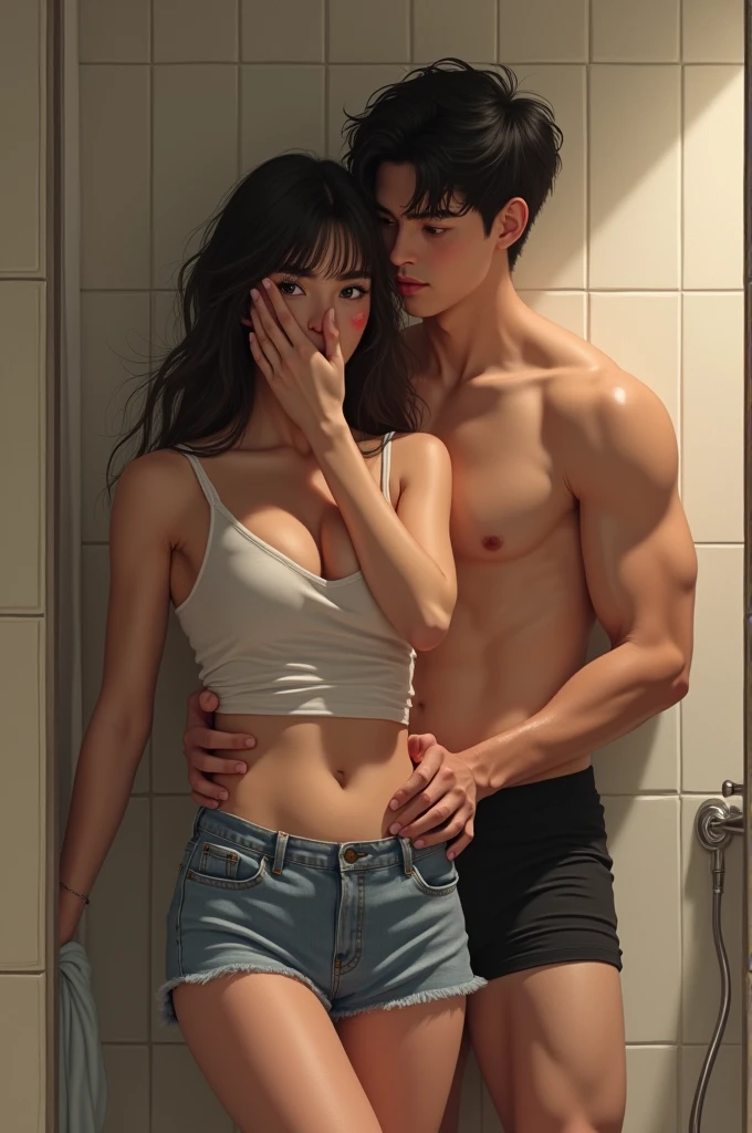 Son dos personas en un dormitorio con una ventana y una cama, pose apasionada, Imagen ultra realista, pose sexy, Gama Murata y Artgerm, Imagen hiperrealista, Pose de pareja, pose fuerte, Nick Silva e Ilya Kuvshinov, Artgerm y Genzoman, pose muy sexy, Foto altamente realista, Pose dominante sexy