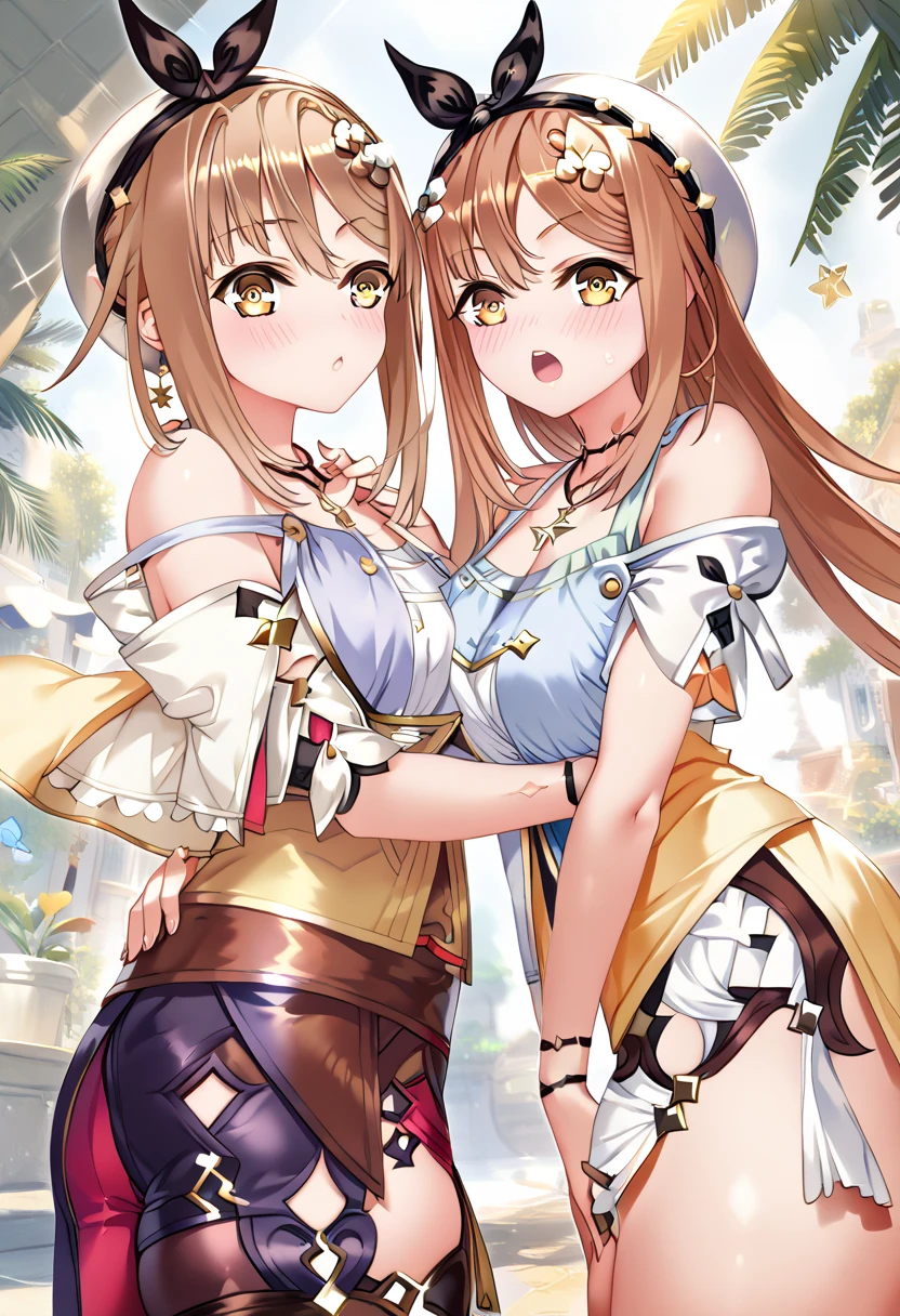 (2girls),1girl is Ryza-Atelier Ryza,1girl is klaudia-Atelier Ryza,