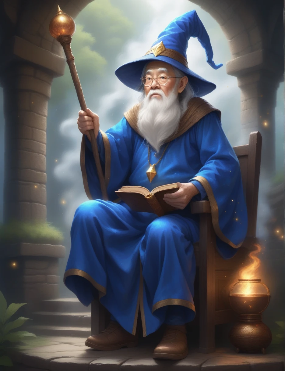 The wizard in the blue costume、Grandfather