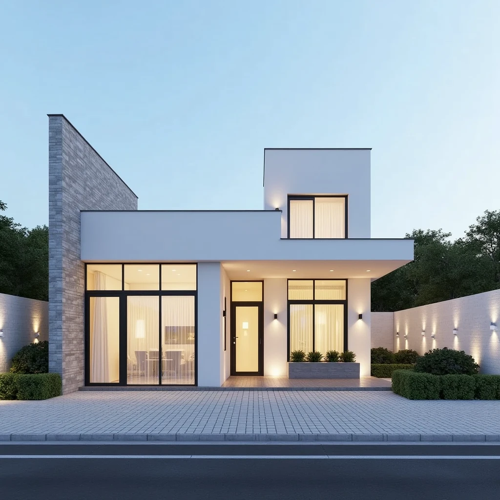 (masterpiece, best quality:1.2), Flux KTHOUSE Villa - Minimal 141124, 1 villa,  exterior design:1.3,  minimalism style villa, daylight, volumetriclight:1.5