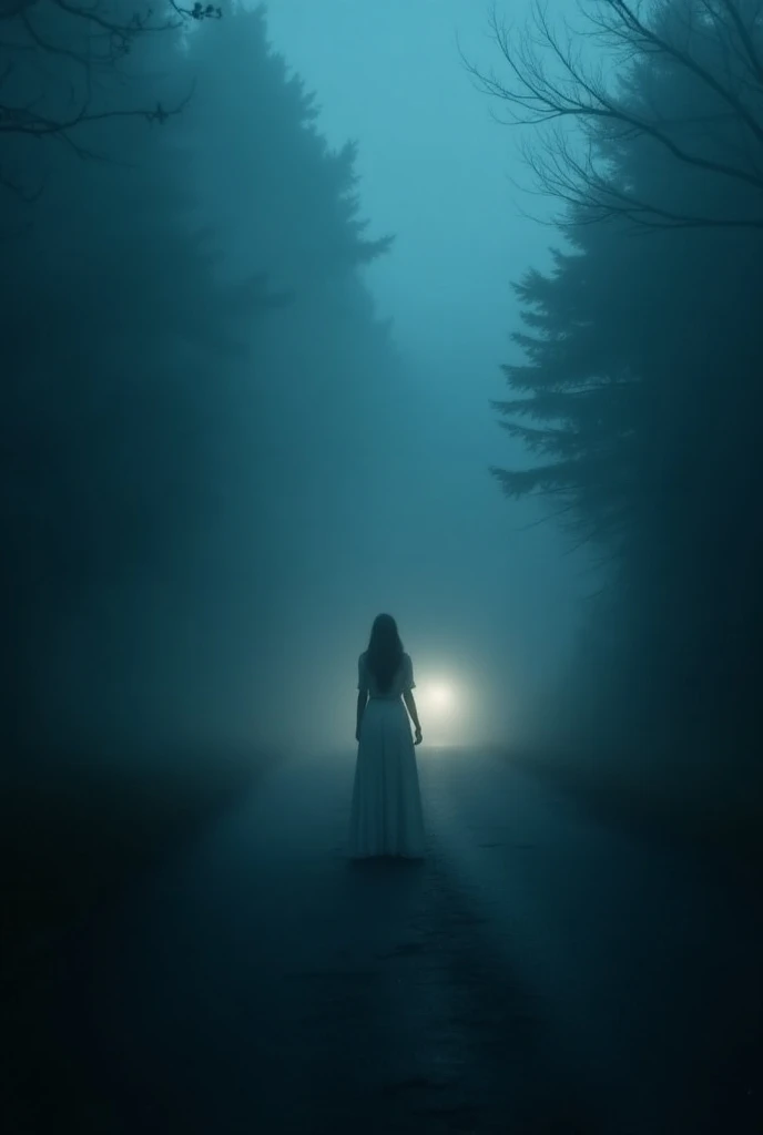"In a small village, There is an urban legend about a woman named Sumi who died horribly in a car accident.. He said, Sumi's spirit often appears at night, hitchhiking on the side of the road. People say, if you see a woman dressed in white standing on the side of the road with her face invisible, never stop. There was once a driver who stopped and gave me a lift.. When he arrived at the place he wanted, Sumi disappeared without a trace, only leaving a bloody handprint on the back seat. The next day, The driver was found dead with strangulation marks on his neck.