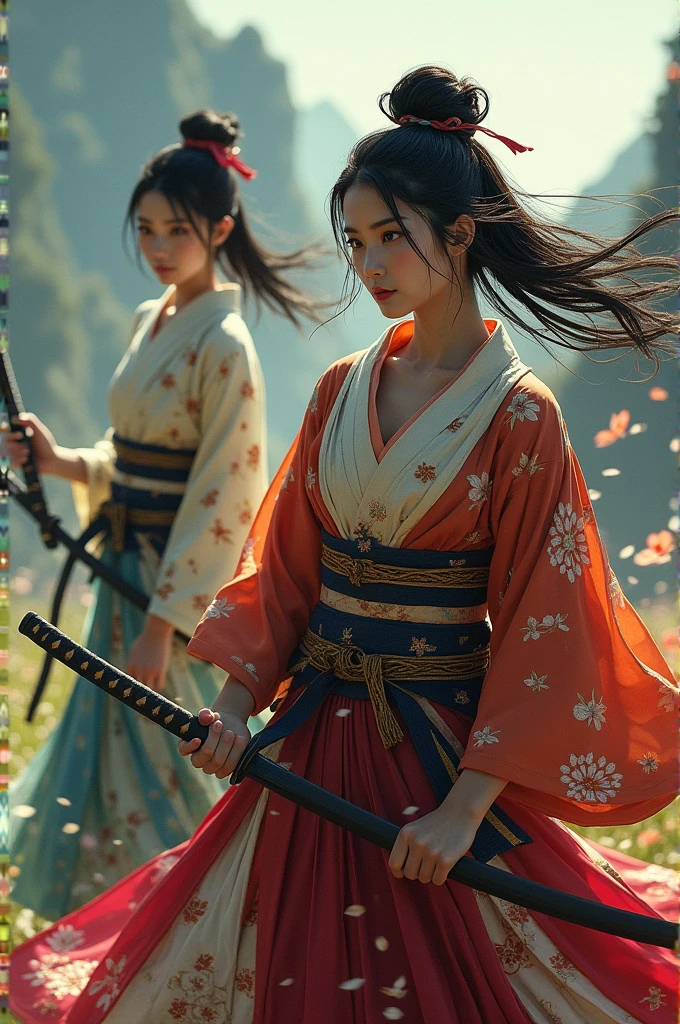 Woman samurai vs evil samurai