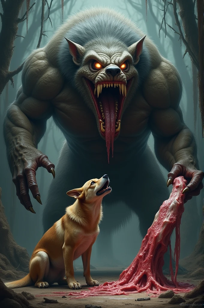 a middle-aged man,Transformation,werecreature,The golden full moon outside the window,room,musculature,Realistic style,Claw marks on wall,wolf snout,wolf fur,clawed paws,meat pad hand,Wolf tail,Close-up, erect cock, erect penis, cum, cumshot