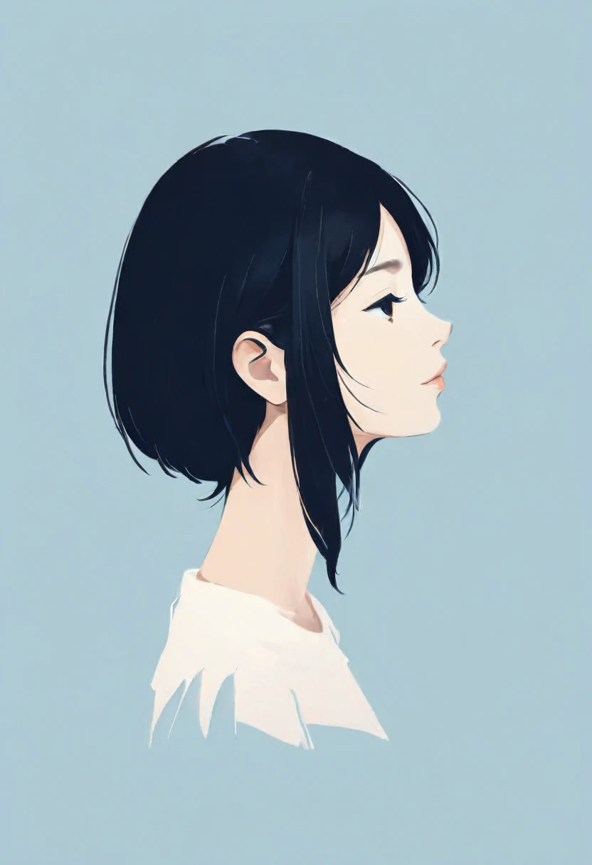 minimalistic illustration, woman, face in profile