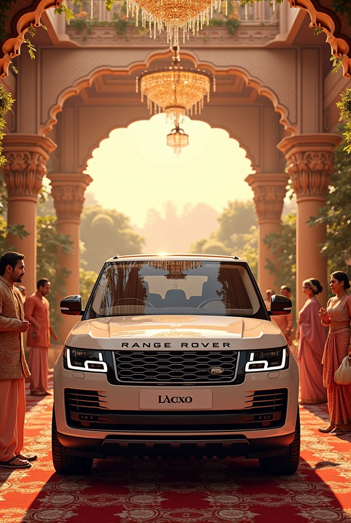 A white fortuner in front of tajmahal in night' and a vary hot girl wear purple dress and see tha front