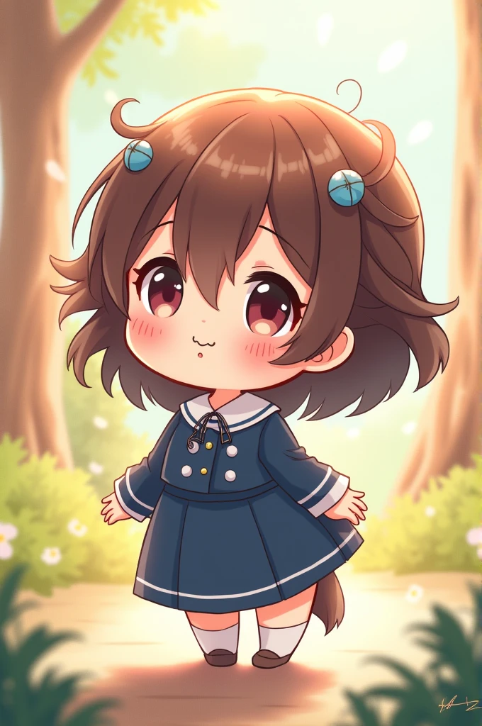 Chibi baju nya Navy rambut nya brown