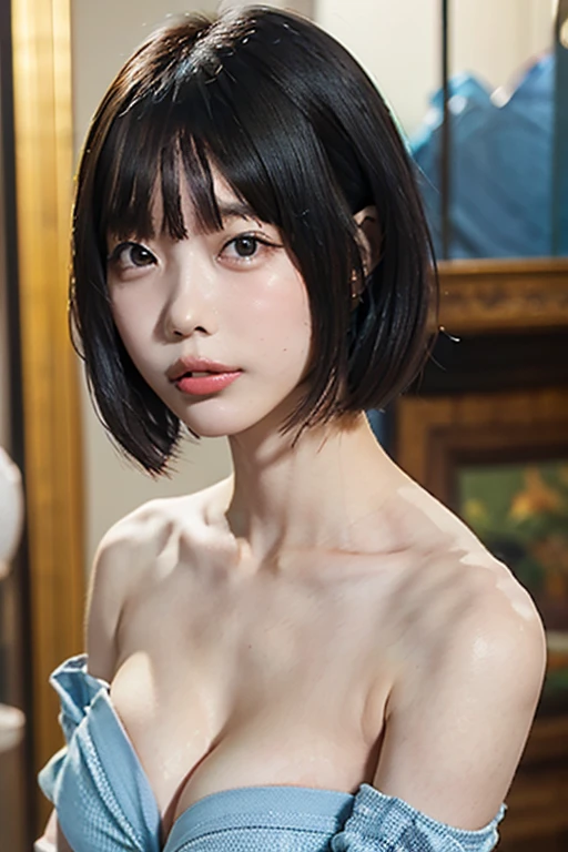(Highest quality,4K,8K,High resolution,masterpiece:1.2),Super detailed,(Realistic,photoRealistic,photo-Realistic:1.37),Selfie,Looking at the audience,Highly detailed face,Clear Background,Natural light,eyeliner, Gothic, Goth Girl,((Very short bob hair:1.4)),((multicolored hair colors:1.4)),(((Fully nude))),((((nsfw)))),((Small breasts:1.2))