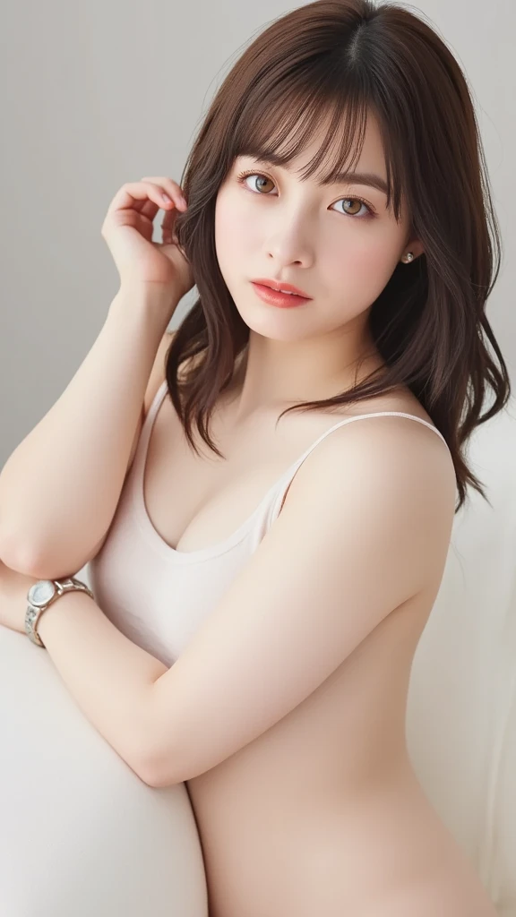 Kanna Hashimoto,One Woman、beautiful、Perfect looks、Pale turquoise eyes:1.3,((large breasts))、 PERFECT BALANCE ,(Please redeem: 1.1), (Realistic: 1.1), (photograph: 1.1), (Very detailed: 1.1),((NSFW)), ((beautiful nipples)),((Completely naked))