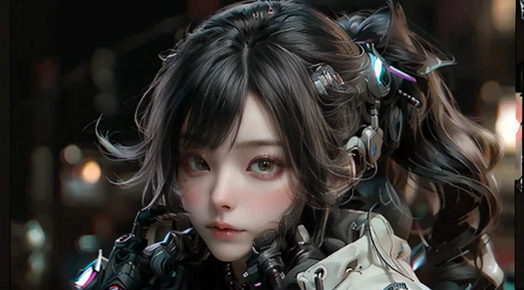 (from the front:1.5), (1. Machine Girl:1.5),whole body, alone, Slim waist, Thick thighs, (Machine made joints:1.2),(Mechanical limbs:1.1),(Blood vessels connected to tubes),(Mechanical vertebrae attached to the back),(Cervical vertebrae mechanically attached to the neck), Armor Light, Mecha Head Glasses, (Luminous Arms:1.5), (Laser Eye:1.5), Expressionless, Huge breasts,
colorful,High resolution, Ray Tracing, NVIDIA, Super Resolution, Unreal 5, Scattered beneath the surface, PBR Texturing, Post-processing, Anisotropic Filtering, Depth of written boundary, Maximum clarity and sharpness, Three-part method, 16K RAW, (Luminous Particles:1.4), Very detailedCG, unity 8k wallpaper, 3D, Cinematic Lighting, Lens flare, reflection, Sharp focus, Cyberpunk art, Realistic, highly detailed CG figure, Very delicate and beautiful, Cinematic Light, (photoRealistic:1.5), (Dark Background:1.5),Dynamic Angle, masterpiece, highest quality, Super detailed, figure, Detailed light, dramatic_Shadow,face Shadow,Very detailed,Top performance, Cute way to sit,