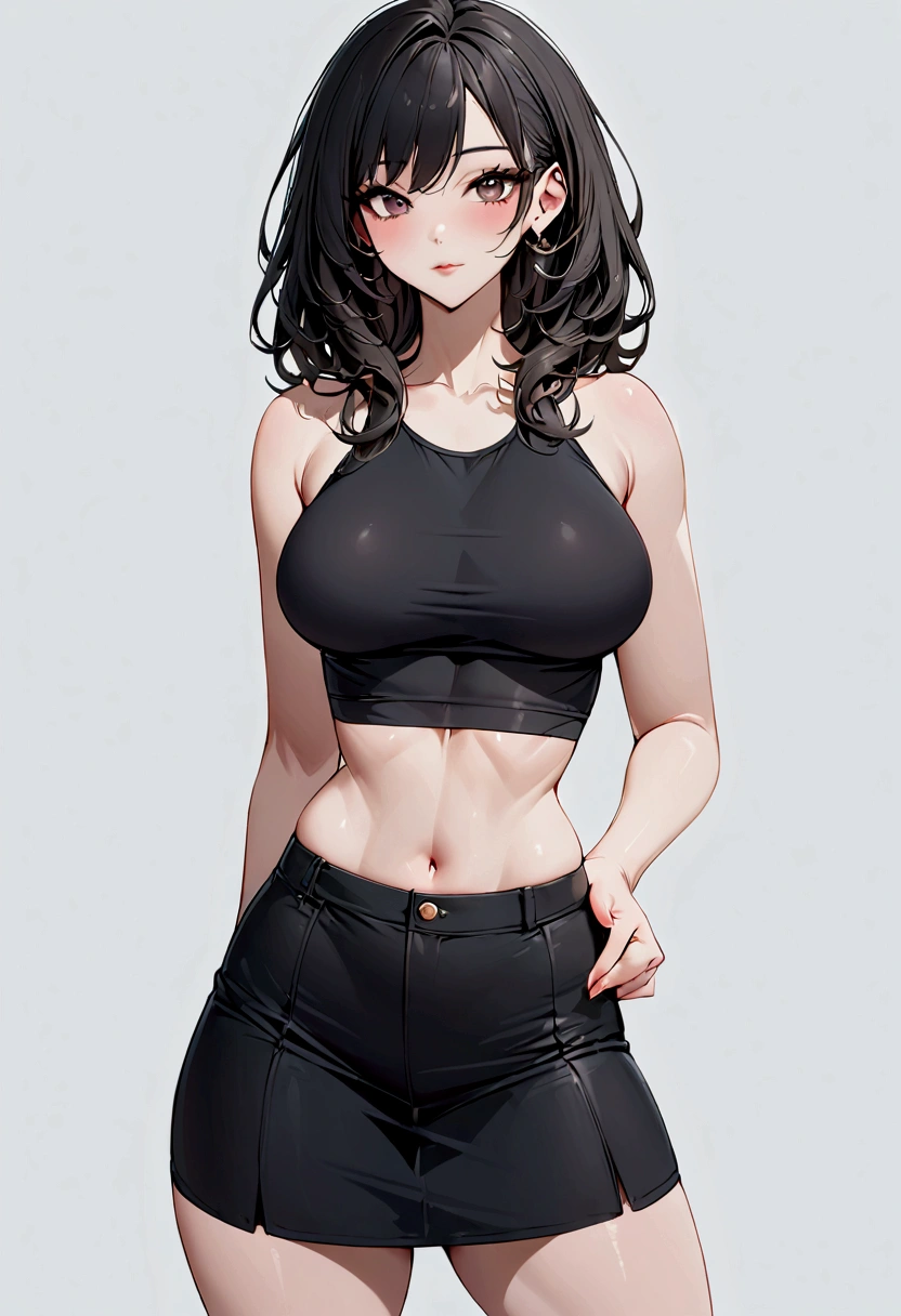 culona, big legs, small waist, head on, in small black underwear above the waist