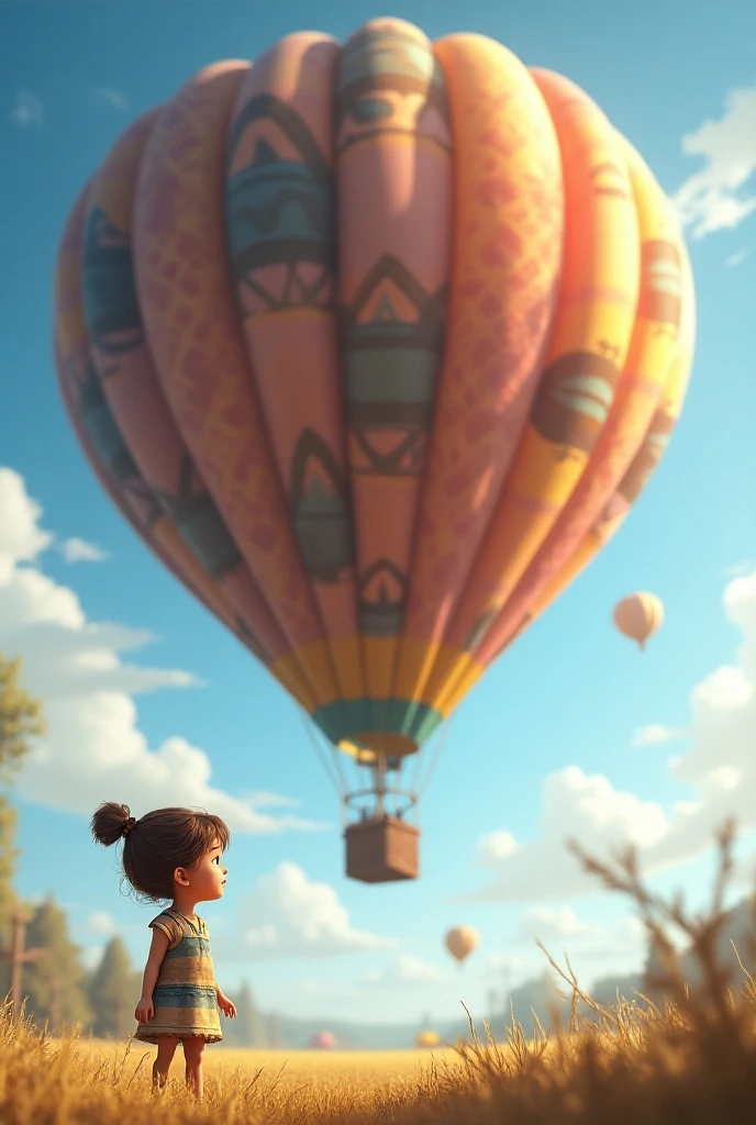 Cover for a book with a title called borders with a teenage girl and a hot air balloon

