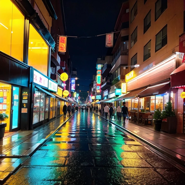 Neon Street at Night