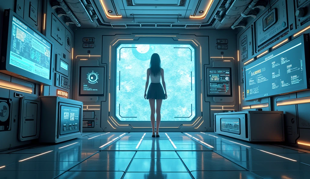 A hyper-realistic, futuristic scene set on a sleek space platform orbiting a vibrant, distant planet, inspired by Moebius, Boris Vallejo, The Brothers Hildebrandt, Steve Hanks, and Dalhart Windberg. The platform features transparent walkways and metallic surfaces reflecting the soft ambient light of the planet below, with flowing organic curves and high-tech elements. A female protagonist, dressed in a sleek bodysuit with shifting patterns, stands at the edge, gazing at the panoramic view of the planet's swirling blues, greens, and purples. The scene explores themes of isolation, introspection, and the intersection of human presence and cosmic possibilities, drawing from the works of Edward Hopper. The image is a captivating blend of vibrant, dark fantasy, fashion, painting, 3D render, and photo, painting, vibrant, 3d render, dark fantasy, photo, illustration, fashion.
