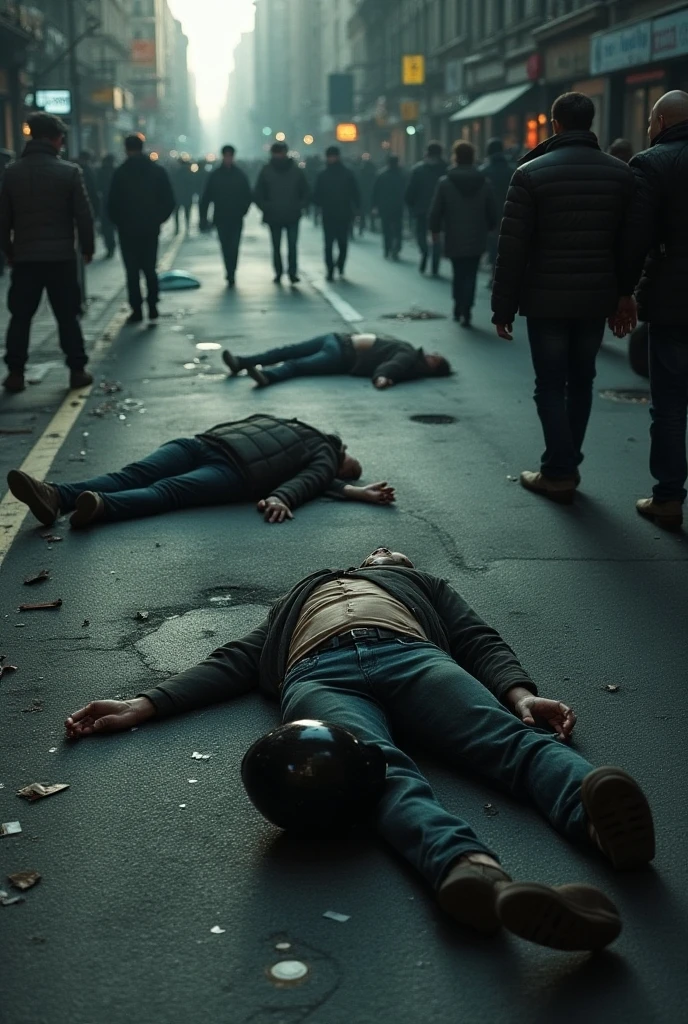 A SERIOUS ACCIDENT IN THE STREET AND PEOPLE LEAVE DEAD ON THE GROUND
