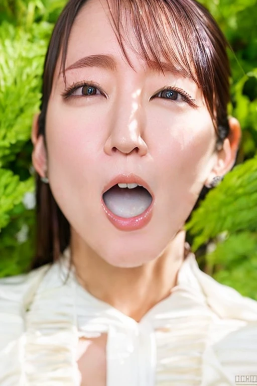 Best Quality, Realistic,  Details,  Hi-Res, 8k wallpaper,  Perfect Dynamic Composition ,  attention to beautiful details, ((studio 1.8)),  medium hair,  beautiful Japanese women, True Face, ((Face up 1 .7)),  looking at the camera, (( open your mouth wide 1.9)), ((Cum accumulates in the mouth 1 .9)),  voracious expression that lifts the chest, (RIHO YOSHIOKA)