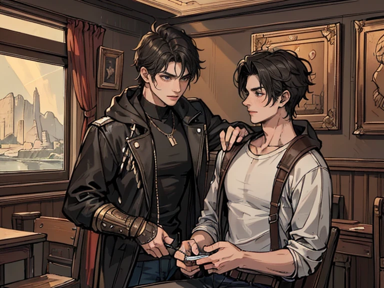 best qualityer, high resolution, boy, round glasses, black hair, bleeding, going crazy,HDR, barba