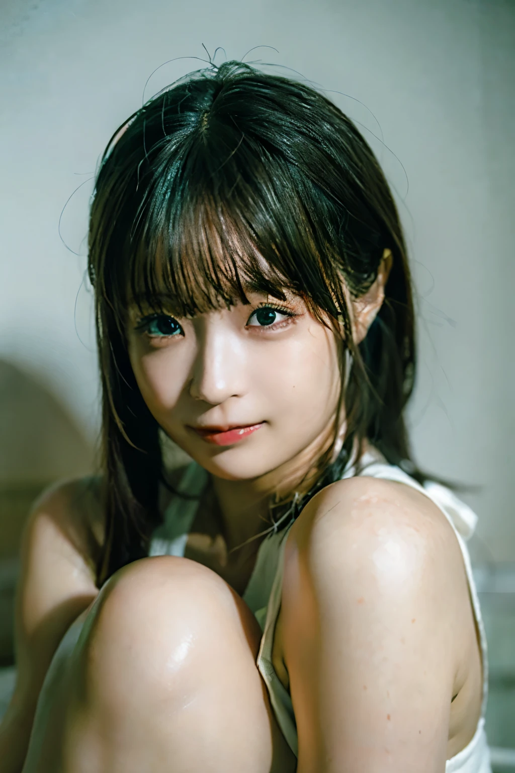 top-quality、masterpiece、 ultra high resolution、( photorealistic:1.4)、 RAW Photos、 one girl、
(Wet your hair:1.3)(Wet whole body:1.8)、Water droplets on the skin、 neon sign pop art style、 photo taken with ectachrome 、Distorted image 、(Very big big:1.6)、Chubby belly、Thick waist、Thick tight、 dark, feel-good tone with gothic 、Softbox Lighting、 instant film
crying
