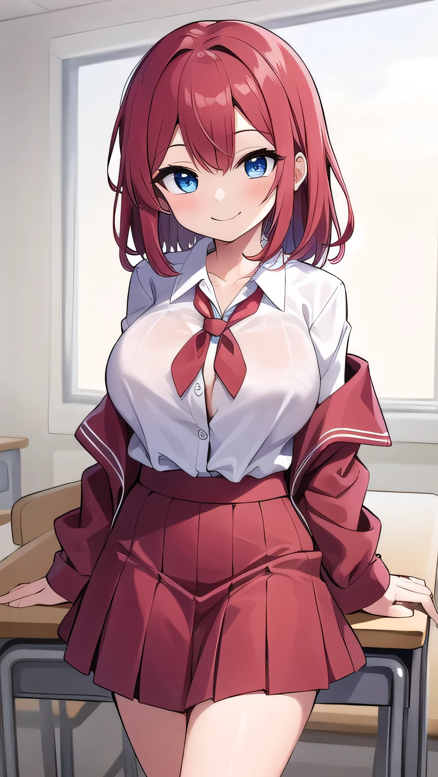 1 Female,High definition,high resolution,Ultra-realistic,8K, 1girl, solo, red hair, red eyes, twintails, employee uniform, pencil skirt, skull print, navy cap, fang, black legwear, white gloves,European,sexy,Upper body close-up,Photographed from the front,Dynamic Angles,blush, big tits , happy, wink the eye,facial, sweat,(wide thighs:1.4),(pink pussy),(show pussy),(spread legs),(camel to)