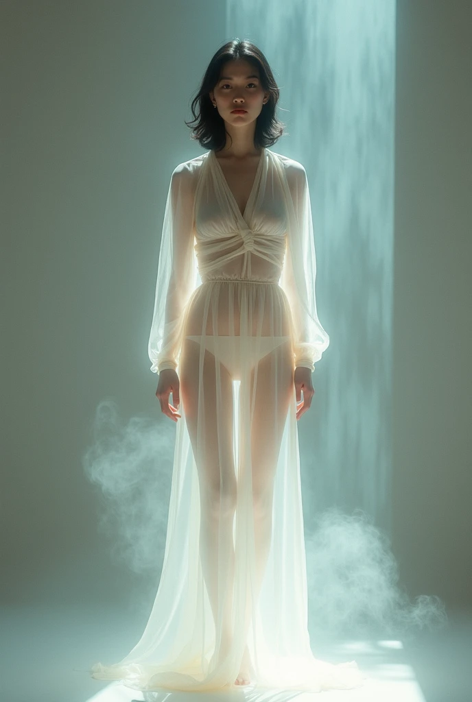 (RAW photo, best quality), (realistic, photo-realistic:1.3), extremely delicate and beautiful, Amazing, finely detail, masterpiece, ultra-detailed, highres,best illustration, best shadow,intricate,depth of field,
A Chinese Taoist woman wearing white (see through:1.4) Taoist robe,sit in lotus posture,bare legs,off shoulders,bare shoulders,hair bun,(extremely intricate:1.2), (exquisitely detailed skin), cinematic light, perfect anatomy, (Taoist temple:1.4),(coolcolor:1.4),(smoke:1.4),
sharp focus, volumetric fog, 8k UHD, DSLR, high quality,( film grain:1.4), Fujifilm XT3,<lora:Smoke:1>