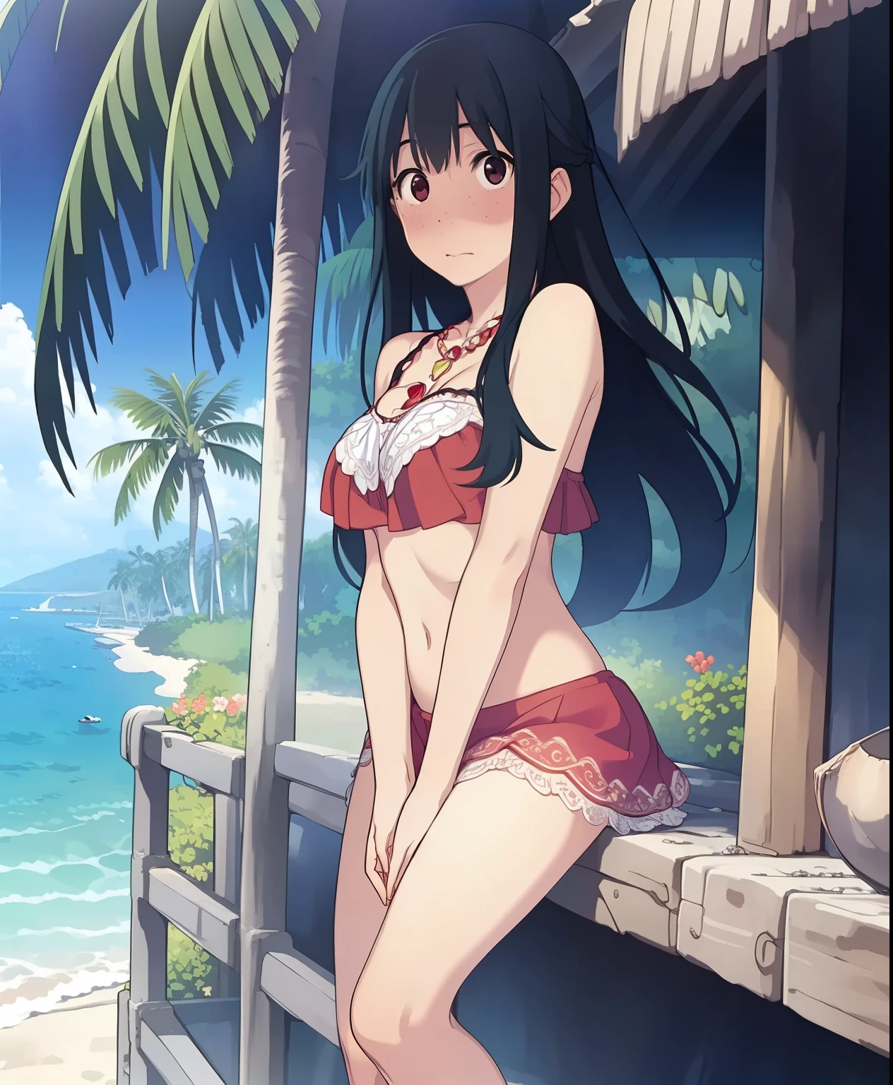A detailed, high-quality Stable Diffusion prompt for the topic of "ワンピース、ルフィ" would be:
1girl, Monkey D Luffy, One Piece, pirate captain, straw hat, stretching rubber arms, dynamic action pose, powerful, determined expression, detailed facial features, beautiful eyes, detailed skin texture, muscular physique, tattered red vest, blue shorts, sandals, outdoor jungle environment, lush tropical foliage, sunlight filtering through leaves, dynamic lighting, vibrant colors, cinematic composition, highly detailed, masterpiece, 8k, photorealistic