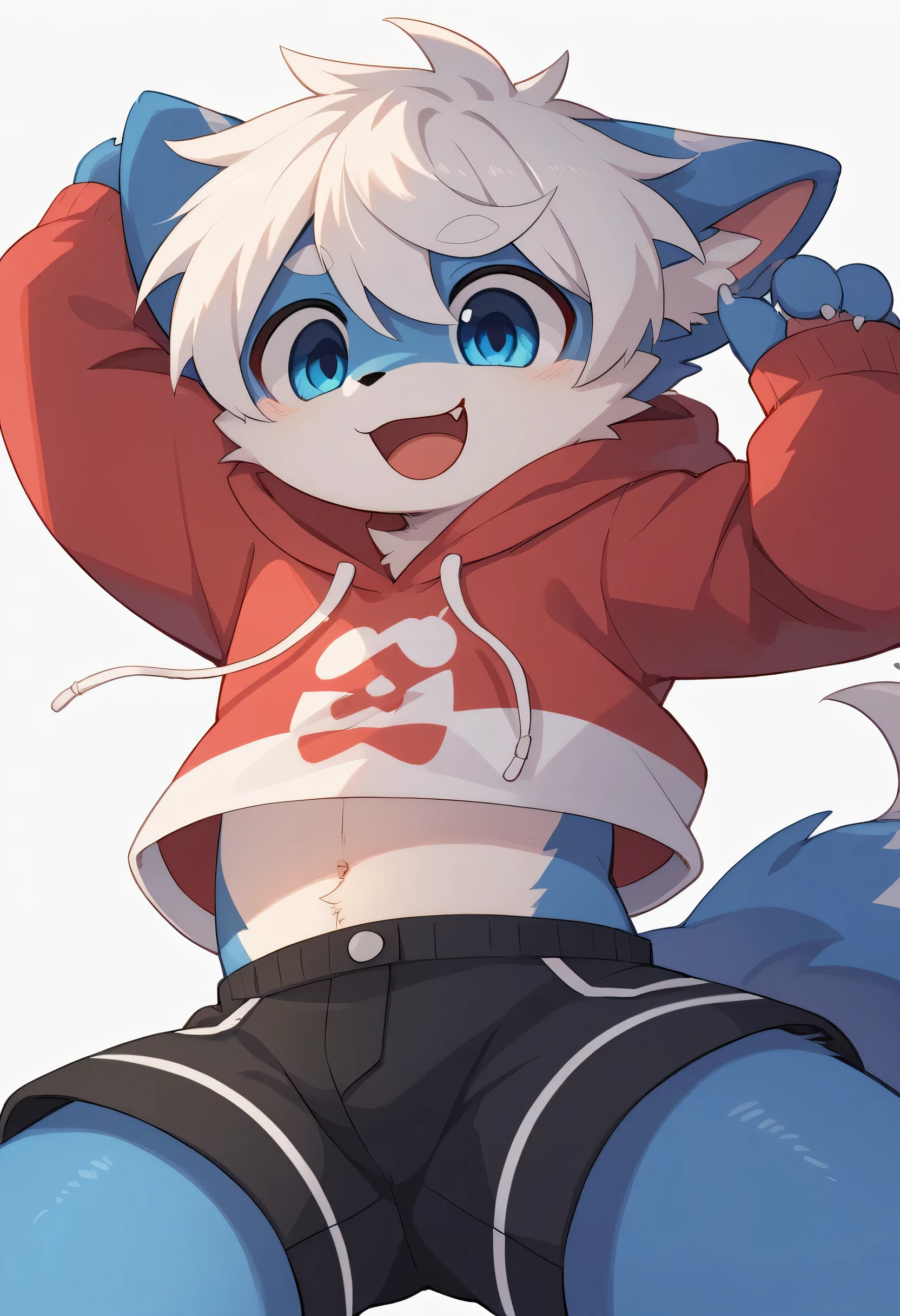  very detailedな, very detailed, dark blue fur white hair,age 15,male, excited to see bones , Wolf fur ,Excited,participate, cute face, fluffy fur like one,Horny boy,Red Collar ,cute ears ,Fluffy Ears ,Dropped ears,Fluffy Ears ,Show your legs, Blue Ears Boy,Show me a paw ,red, cute fur boy , boy,Horny boy ,blue ears ,Blue Ear,,White background, Red Nose ,alone,Droopy ears, black shorts, black short-sleeved hoodie 