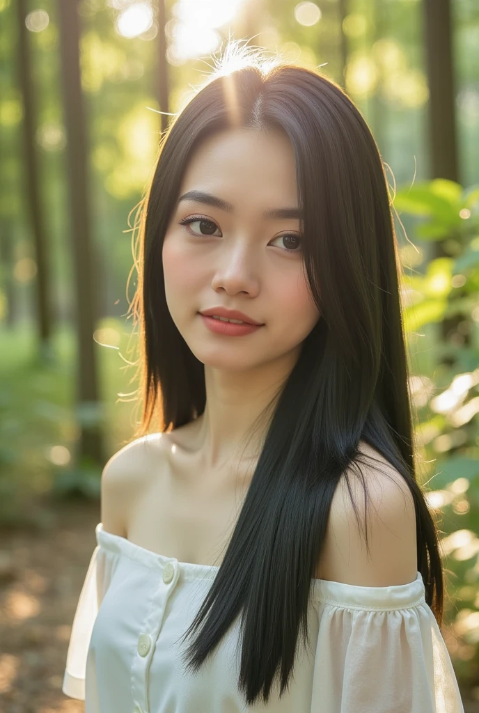 cosplay,,plump body,cute face,beautiful face,double eyelid,long hair,black hair,black eye,Mountain,forest,retro artstyle,Mysterious,high quality,realistic,Beautiful woman,gravure,adult woman,Snazzy,Fashion Model,Japanese