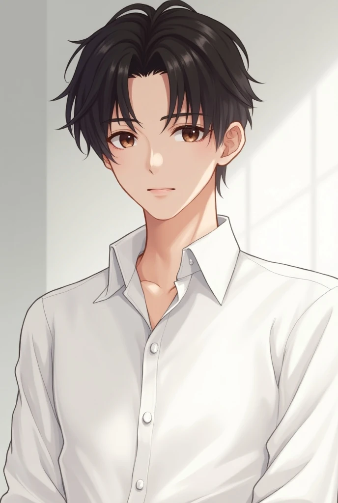 masterpiece, best quality, masterpiece, best quality, masterpiece, best quality, masterpiece, best quality, high quality,high detail, ultra detail, Uhd, 4k,4280x2240, depth field, (hdr:1.9), correct anatomy, a boy masculine with short hair black hair abundant brown eyes with complete spring outfit smile