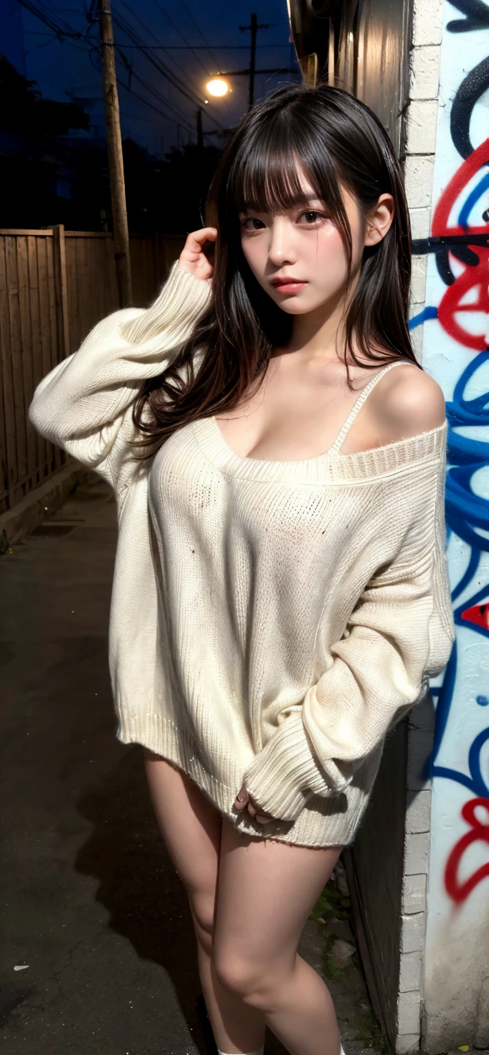 muste piece、best quality、illustration、 Super detailed、fine details、 High resolution、8K Dende Wallpaper、perfect dynamic composition、24-year-old beautiful girl、clear、detailed beautiful face、detailed beautiful eyes、textured skin、faint smile、huge breasts、bold sexy pose、winter casual wear、