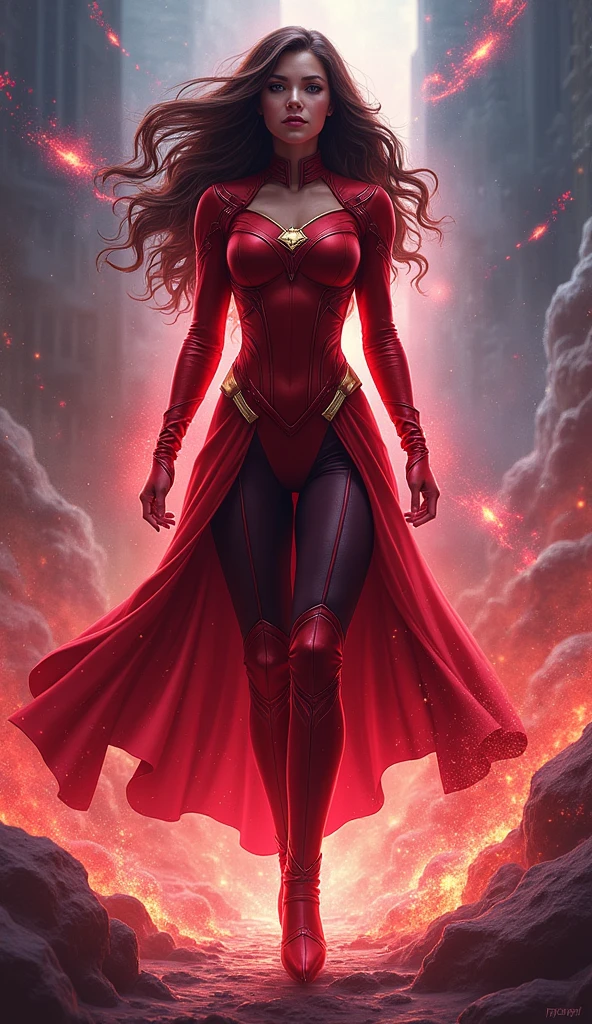 Scarlett Witch, Marvel comics character, Natural pose, vibrant colors