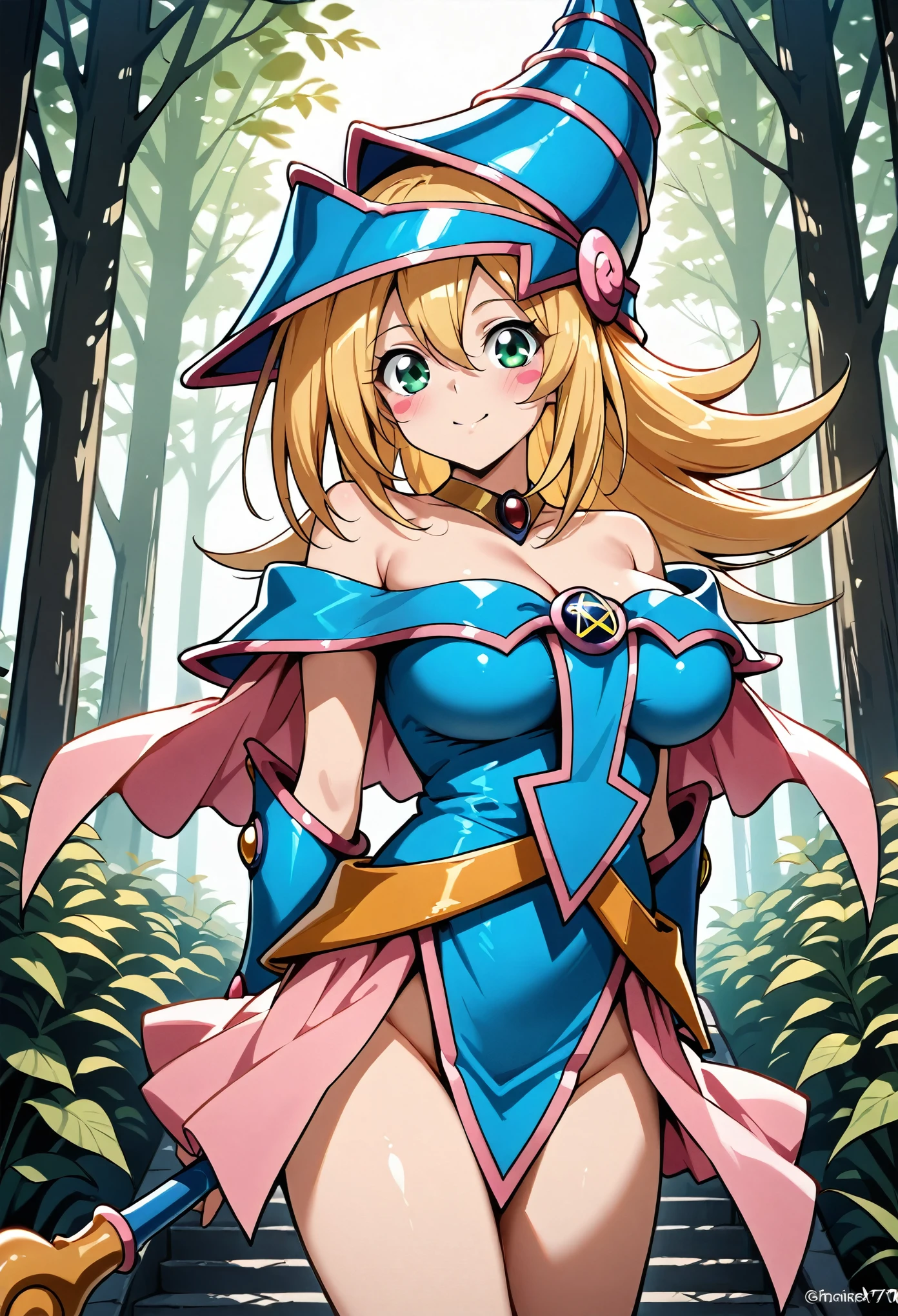 Fraction_9,Fraction_8_up,Fraction_7_up,masterpiece, 1boy, Best Quality , high resolution , super detailed, Celluloid Anime,Dark Magician Girl, Monet style,