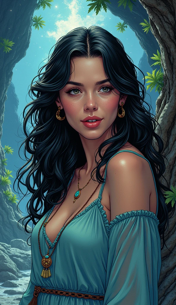 1 girl, serene expression, mesmerizing eyes, straight long hair, flowing dress, poised posture, porcelain skin, subtle blush, crystal pendant
BREAK
golden hour, (rim lighting):1.2, warm tones, sun flare, soft shadows, vibrant colors, painterly effect, dreamy atmosphere
BREAK
scenic lake, distant mountains, willow tree, calm water, reflection, sunlit clouds, peaceful ambiance, idyllic sunset, ultra detailed, official art, unity 8k wallpaper
, zentangle, mandala, night sultry look, seductive,