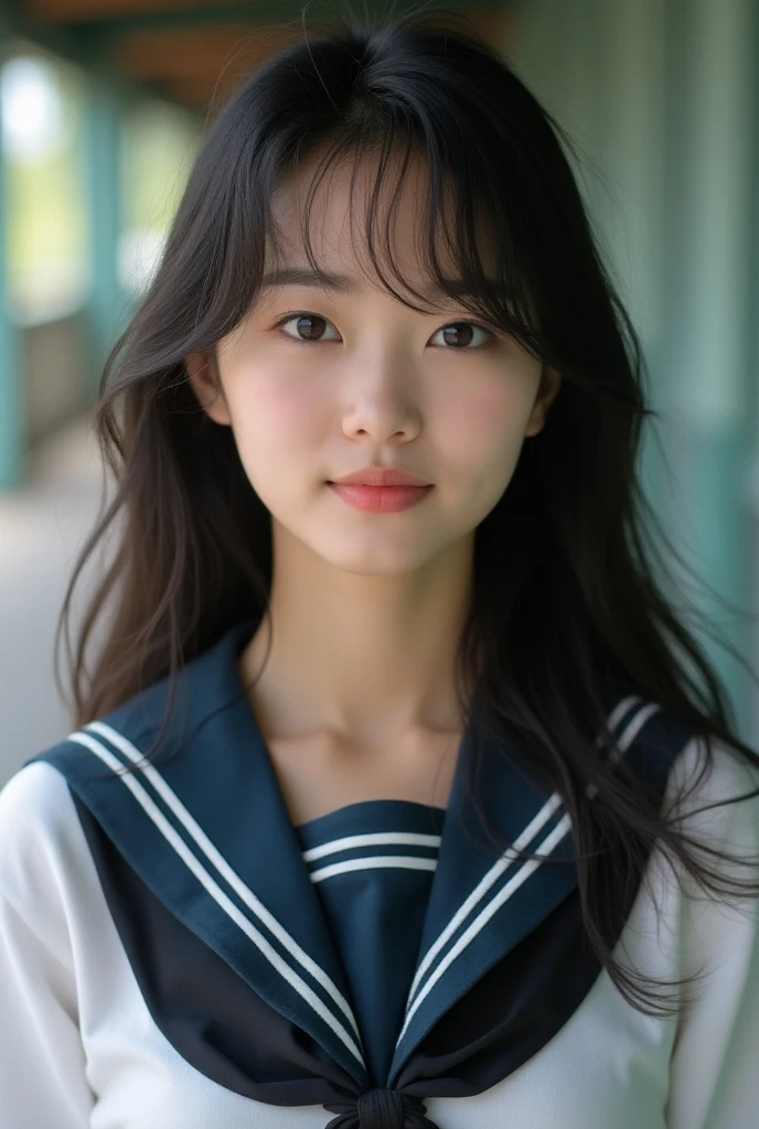 Highest quality, Face Focus, Soft Light, Ultra-high resolution, (Realistic:1.4), RAW Photos, 1 Japanese girl, alone, cute, (pupil, Light in your eyes), Beautiful face in every detail, (Small box),(High resolution detail of human skin texture), (Medium-long hair型), indoor, High School Uniform, (Portraiture),微笑みHighest quality, Face Focus, Soft Light, Ultra-high resolution, (Realistic:1.4), RAW Photos, 1 Japanese girl, alone, cute, (pupil, light in your eyes), Beautiful face in every detail, (Small Box),(High resolution detail of human skin texture), (Medium-long hair),Outdoor , High School Uniform, (Portraiture),smile