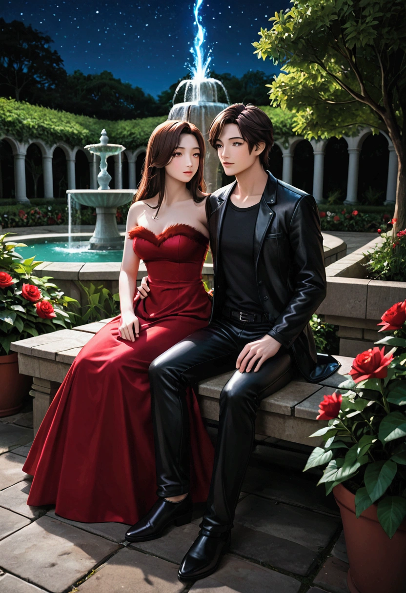 Background same, good looking anime lovers with same dress
