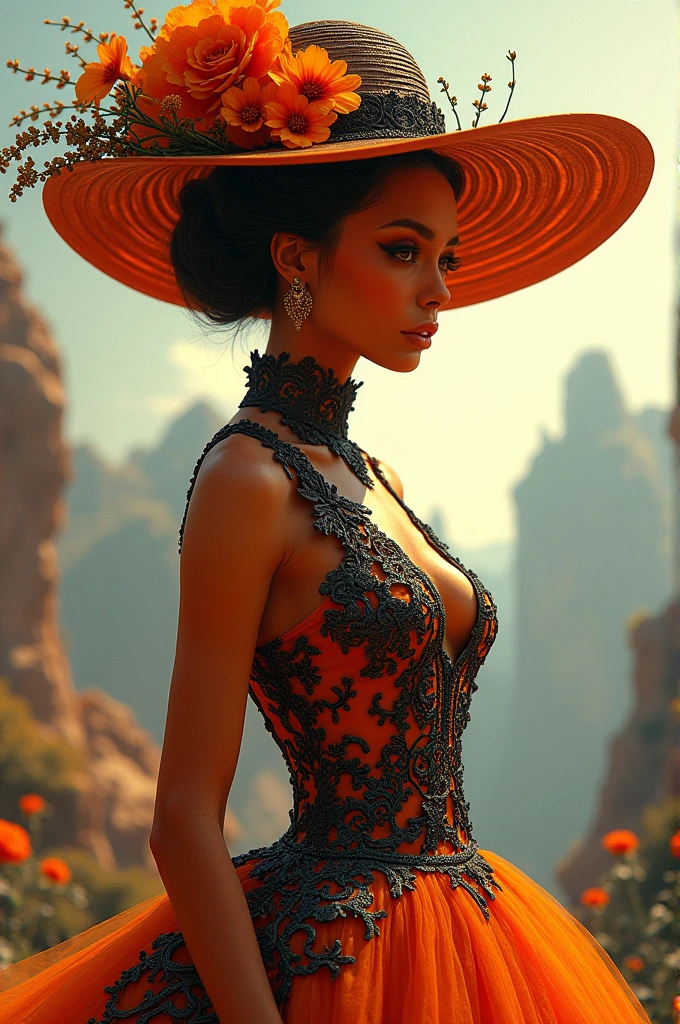 Absurd, High resolution, Ultra-detailed, (Devilish Woman:1. 2), Dot Painting Technique, Dotted shadow, Intricate details, Small dots, Texture Effects, subtle gradients, Fascinating craftsmanship, infrared photography, Otherworldly tones, surreal landscape, Invisible light, ethereal glow, Vivid colors, Phantom effect
