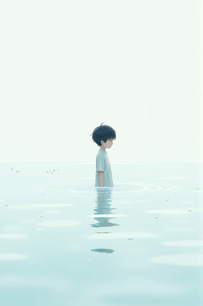 Little boy crying by the pool