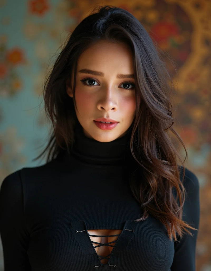 photo of beautiful veronica_leal, a woman in a (movie premiere gala:1.1), (upper_body), seductive look, beautiful,
wearing stunning off-the-shoulder yellow_dress, sitting at bar,
arms on hips,
modelshoot style,
((front view:1.2)), (centered:1.4), detailed face,
((sharp face, detailed face, realistic face, naturtal skin, realistic skin, detailed skin, pores, detailed eyes,realistic eyes)), depth of field, ((cinematic light)), colorful, hyper detail, masterpiece, photorealistic,detailed, intricate, highly detailed eyes, sharp focus on eyes,
<lora:veronica_leal:0.9>