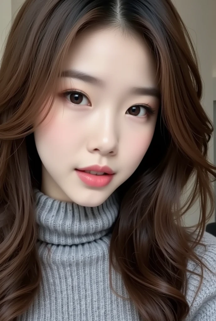  ,(Tongue:1),orgasm,, Face Light, shiny face ,, Sophisticated eyes ,( 穿turtleneck sweater,,),， Ultra HD, masterpiece ,  height detail ,  high quality ,  Best Quality , HD Symbol 