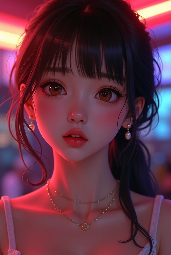 risa,casual outfit,face close up,(8k, best quality, masterpiece:1.2),(intricate details:1.4),(photorealistic:1.2),octane render, complex 3d render ultra detailed, studio soft light, rim light, vibrant details, ultra detailed, realistic skin texture, detailed face,(expressionless), extremely detailed CG unity 8k wallpaper, (detailed background:1.2) , cleavage, small tits, nude