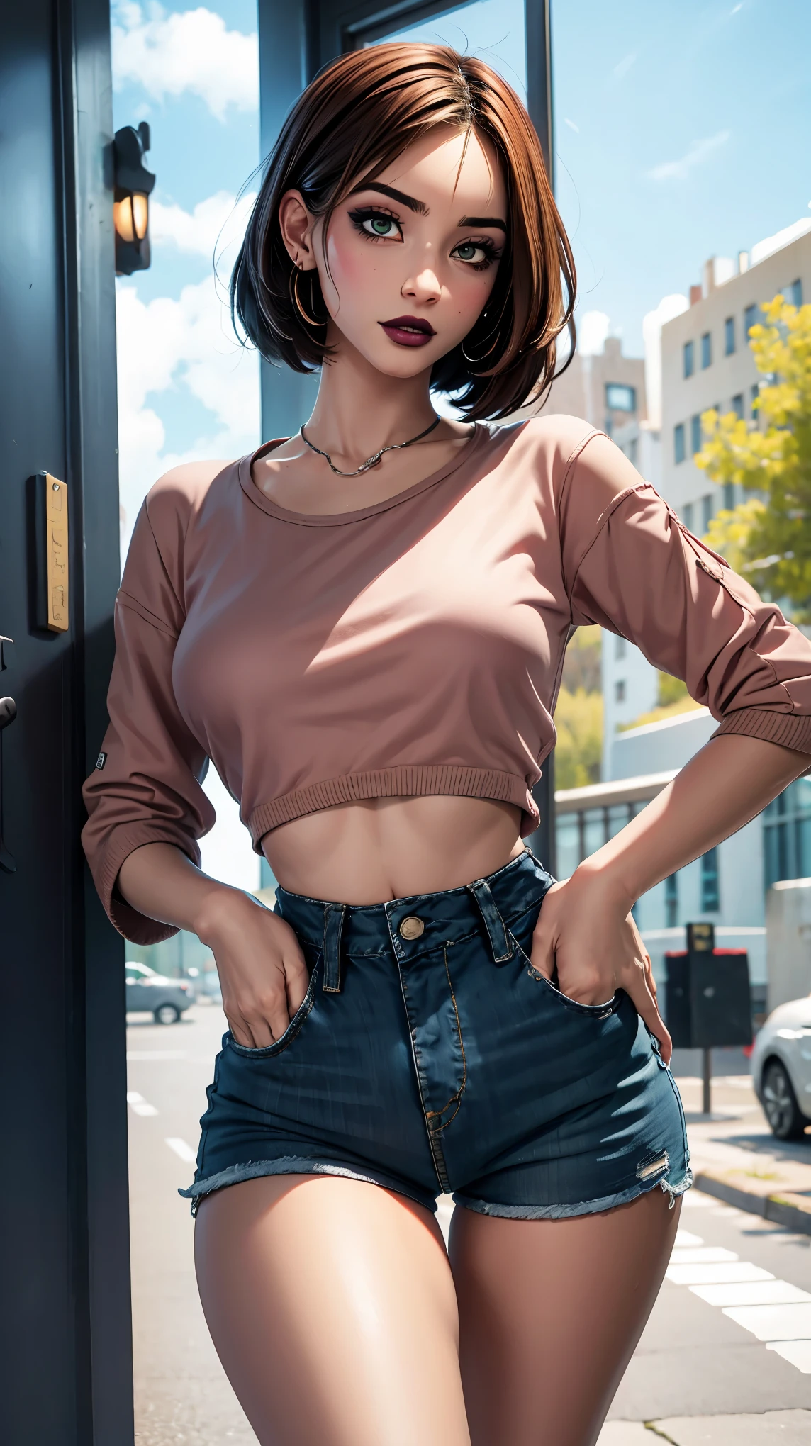 Mini short jeans, looking view 