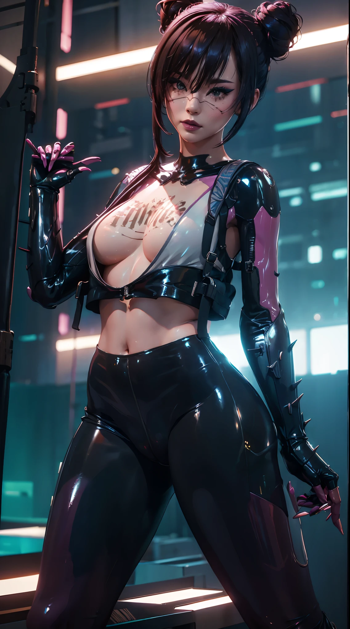 mesh bodysuit , leggings latex , sexy posing, perfect ass , perfect chest , with bit