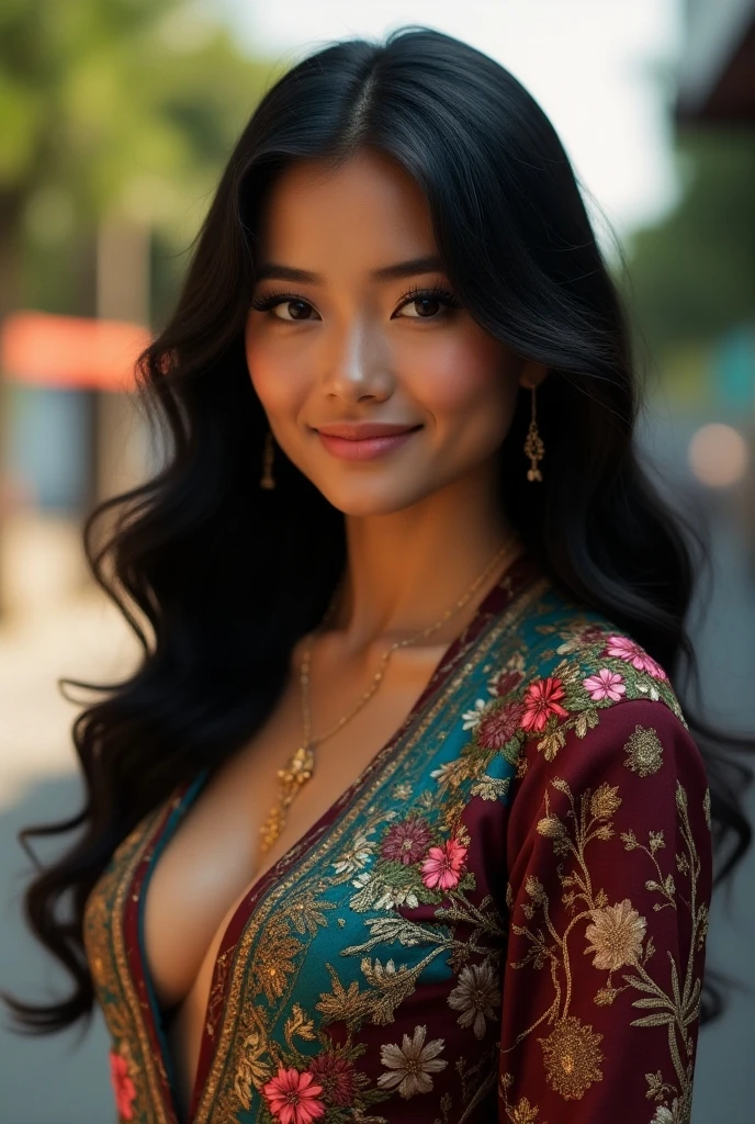 photography of 2 stunning girl, in the city, Kazakhstan girl, Wear traditional Kazakh clothes, enjoying, girl, summer, hot girl, (((medium bust))), brunette hair, long_hair, looks into the camera, symmetrical face, photorealistic, photography, spectacular lighting,, gorgeous, cleavage, western, (masterpice), best quality, high resolution, extremely detailed, skin with pores, blurred background, depth of field, cinematic lighting, wearing traditional Kazakh earrings