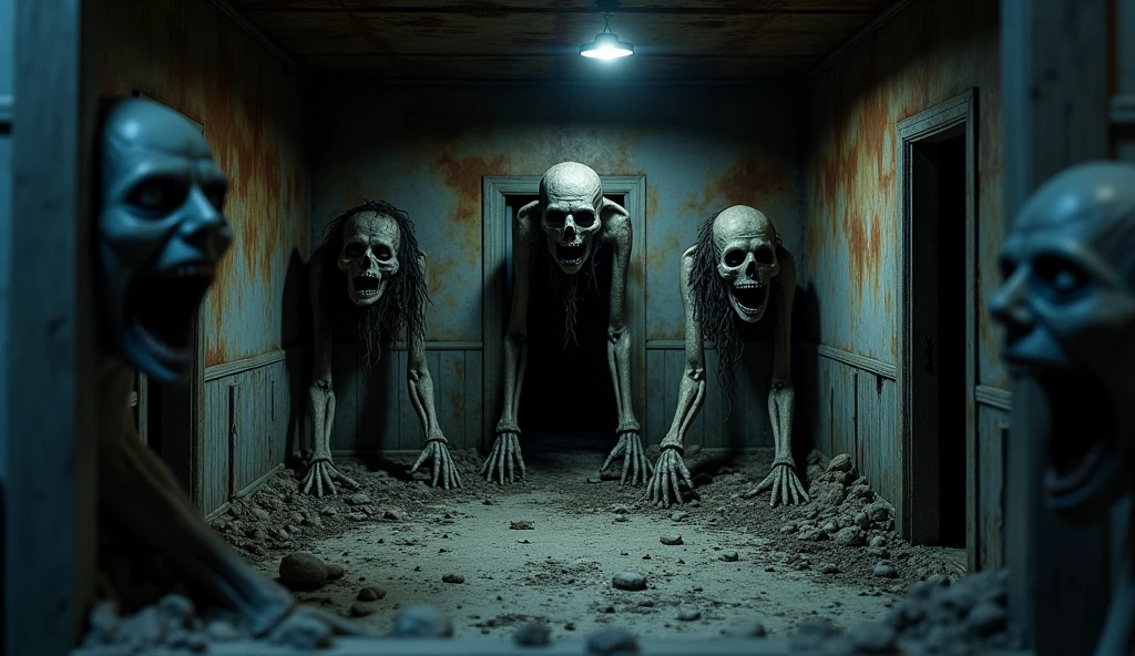 karo, China,zombi, unholy, Teeth become longer, Black and white style, heavy grain, High detail, Cinematic composition, Dramaticlight, deformation, super wide shot, Hyperrealistic,photorealestic