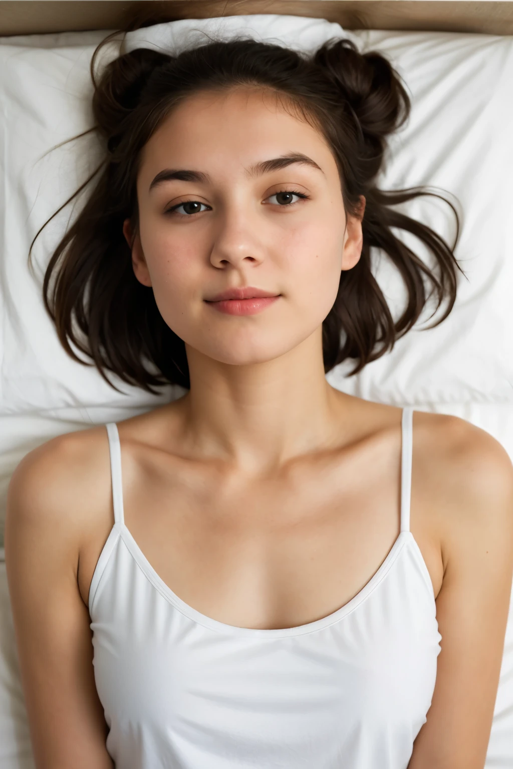 12 yo girl in bed, cotton panties, wet vagina