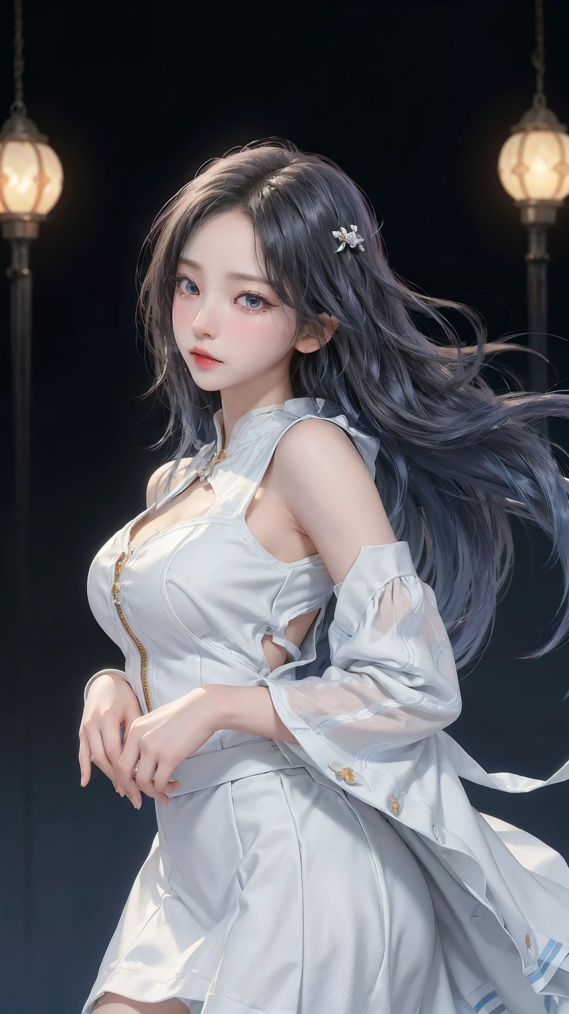 (masterpiece), ( top notch ), ( High Quality Details), (illustration), (1 woman), look at the viewer and focus on the , (Interview), beautiful and detailed eyes , delicate and beautiful face , Floating , (High saturation), (shining), blue sky, Bright and beautiful face, skin is young and radiant , 공정하고 shining, Best appearance , Very beautiful, big eyes shine with clear sky blue light, beautiful and amazing beautiful girl ,