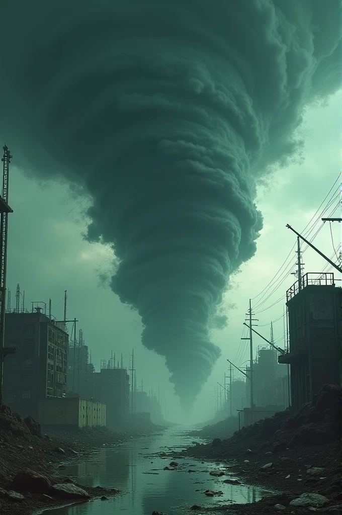 Underground water pipes,Industrial pollution,Sewage discharge,Waterspout,tidal waves,Tornado,typhoon,swell sea,Armageddon,Greatwave,废墟,disrupt,,lakes,high level of water,Bottomless,The run-down city creates a cinematic apocalyptic cityscape