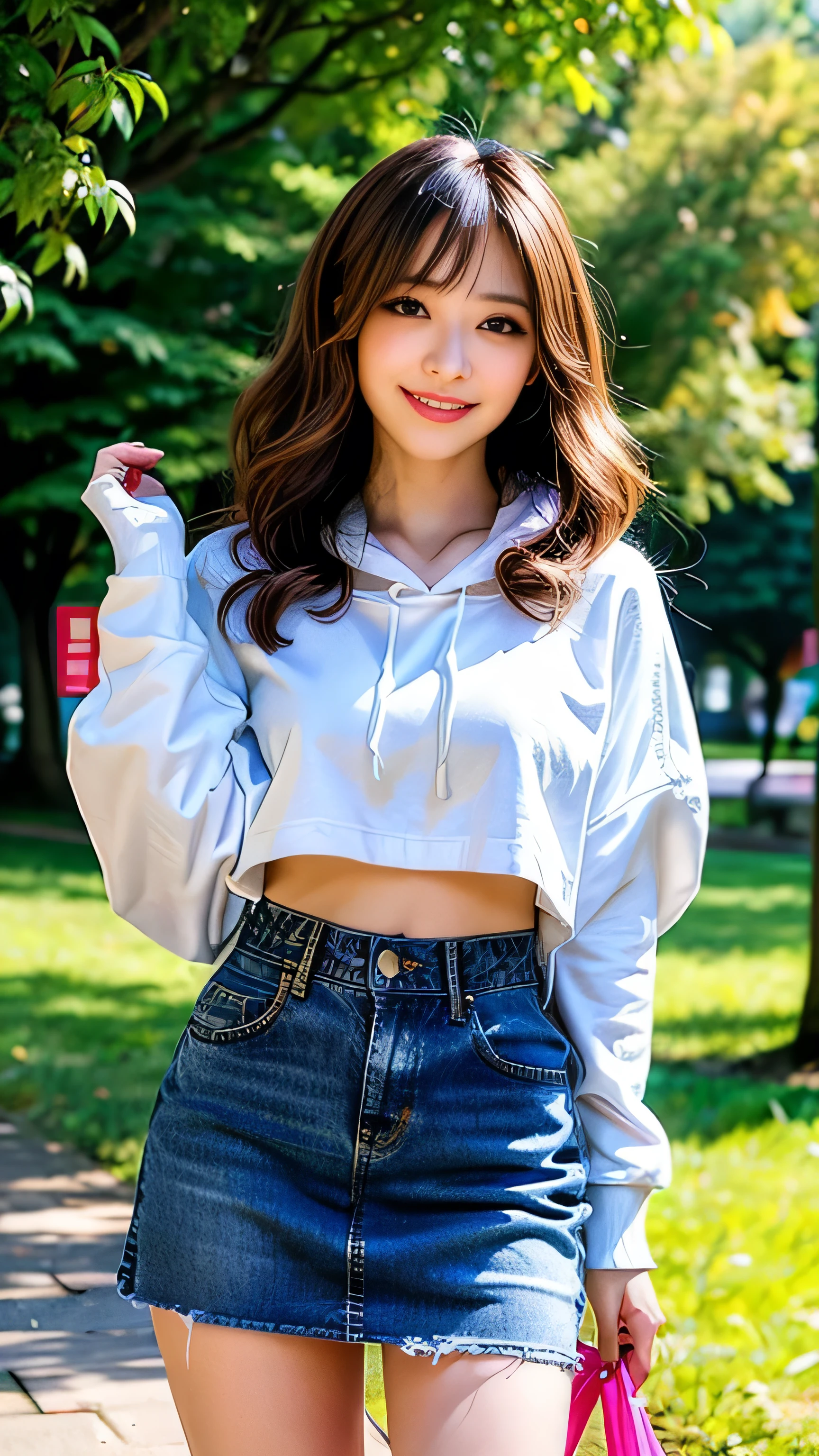 hot pants、Seductive smile、Supermodel、Perfect build、Muchimuchi、Three girls are looking at the viewer、　3 girls、、Thighhighs、beautiful feet、hot pants、smile、hoodie