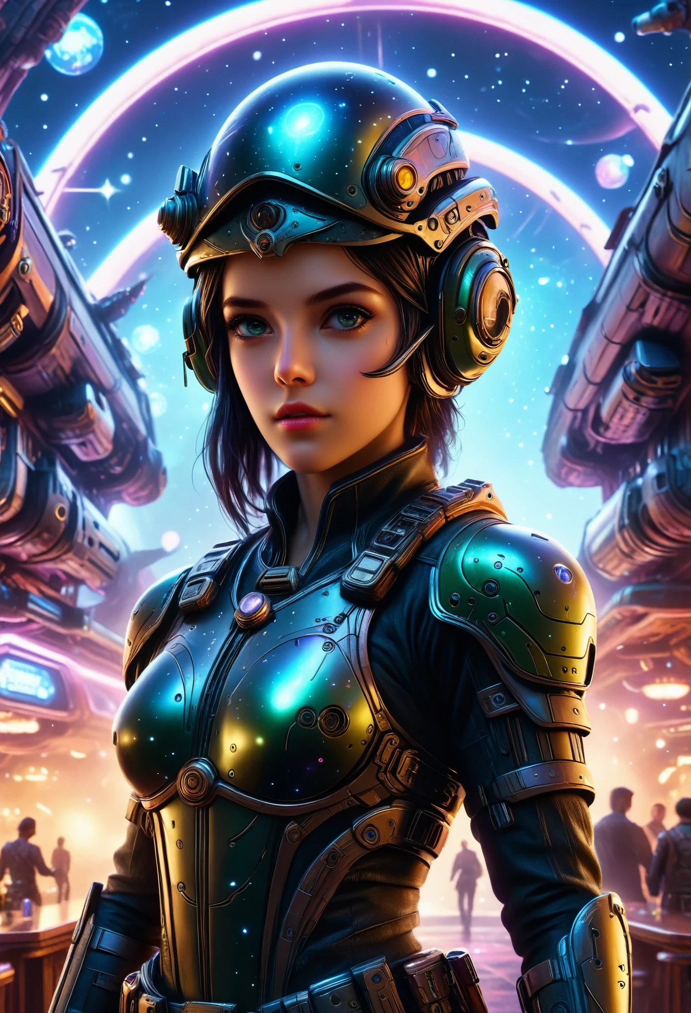 anime artwork futuristic style sci-fi style (((Ultra-detailed, 8k, highres, masterpiece))),kkw-detailMe-v1.0,<lora:more_details:1>,<lora:More_interesting_backgrounds:0.8>,IBG,<lora:space-clony:0.8>,space-clony,space_style,<lora:Tech_Noir:0.8>,<lora:J_sci-fi:0.8>,robot,j_sci-fi,,(((text))),((color)),(shading),background,noise,dithering,gradient,detailed,out of frame,ugly,error,Illustration, watermark,(((clean ink anime illustration))),Studio Ghibli,Makoto Shinkai,Hayao Miyazaki,Audrey Kawasaki, futuristic, technological, space themes, advanced civilizations, light leaks, lens flares, sleek, modern, ultramodern, high tech, detailed,(((text))),((color)),(shading),background,noise,dithering,gradient,detailed,out of frame,ugly,error,Illustration, watermark,(((vector graphic))),medium detail . anime style, key visual, vibrant, studio anime, highly detailed